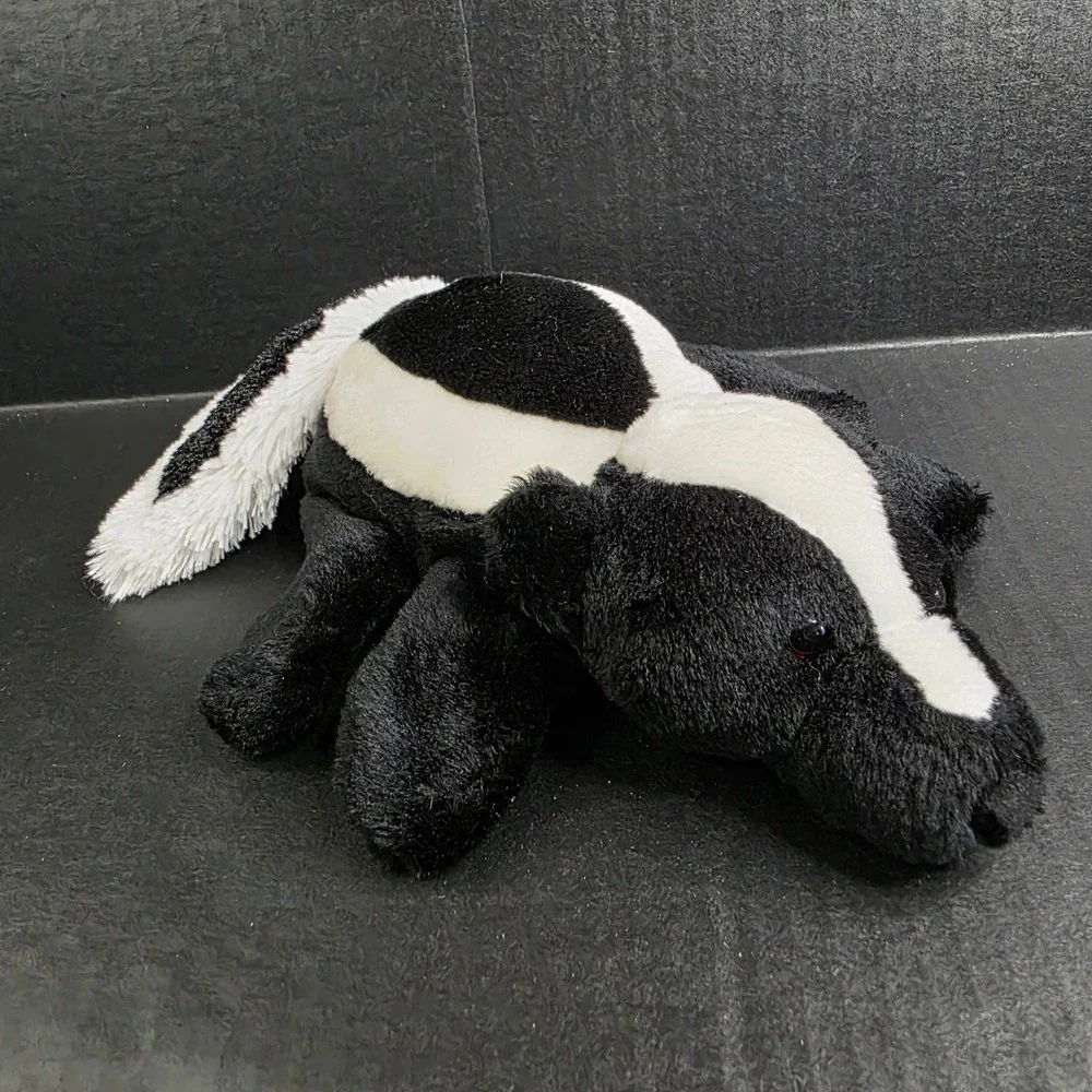 Caltoy Skunk Plush Full Body Hand Puppet Stuffed Animal Black White Soft Toy 12